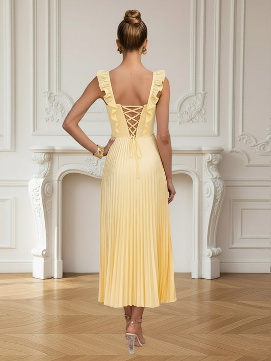 A-Line/Princess Short Sleeves Ruched Floor-Length Prom Dresses