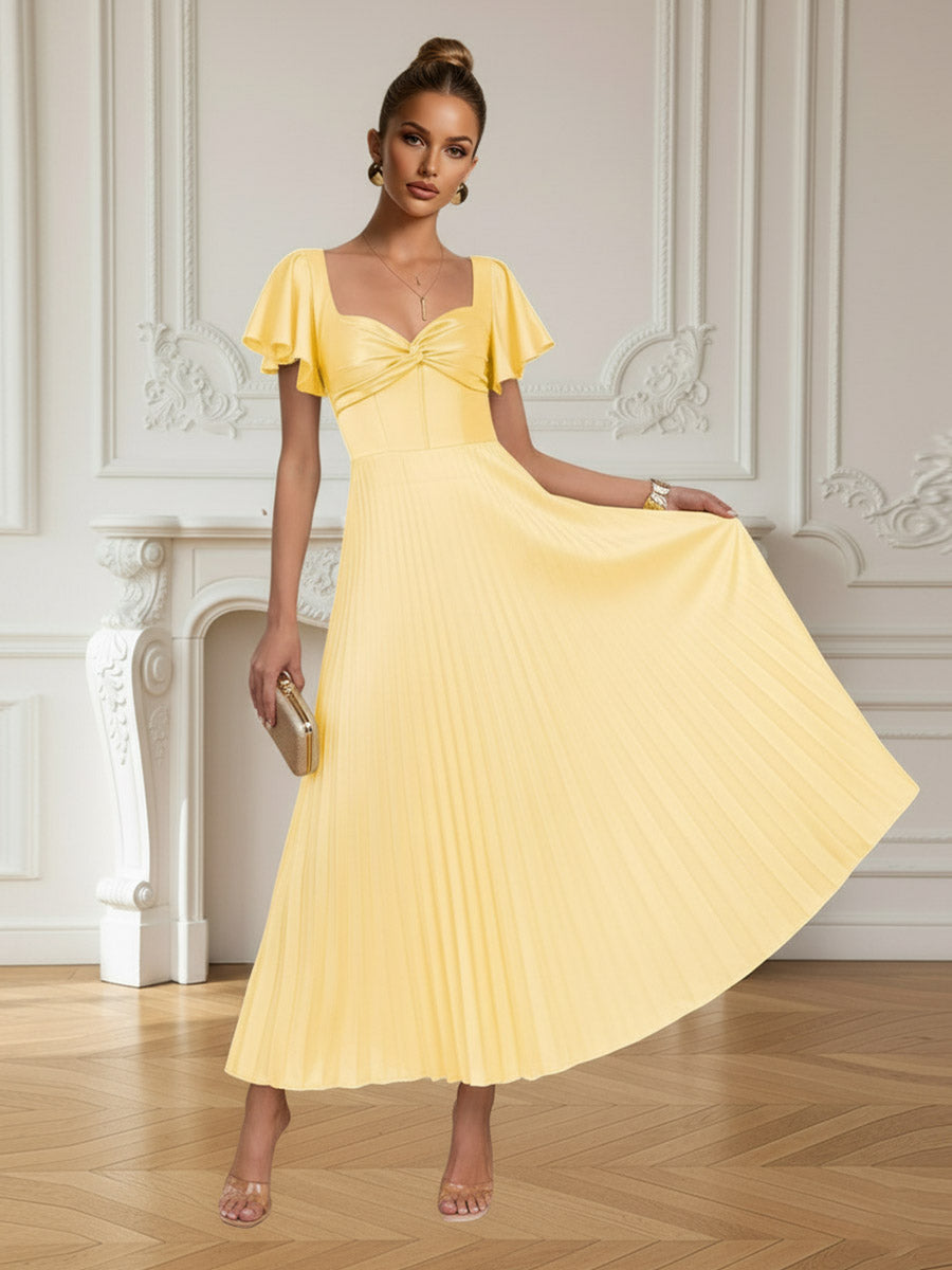 A-Line/Princess V Neck Floor-Length Prom Dresses