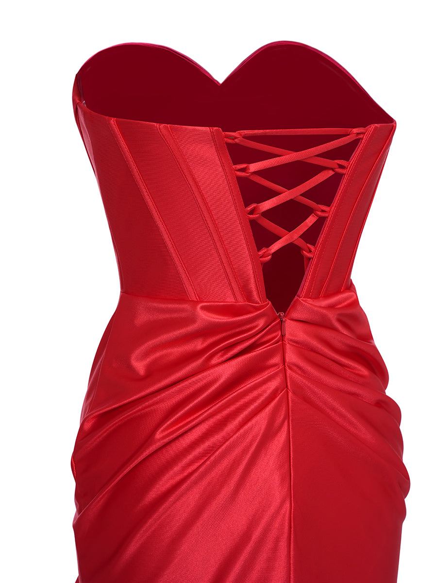Trumpet/Mermaid Strapless Ruched Asymmetrical Cocktail Dresses with Ruffles