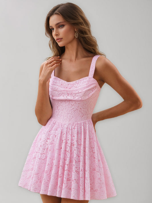 A-Line/Princess Square Neck Sleeveless Short/Mini Cocktail Dresses with Appliques