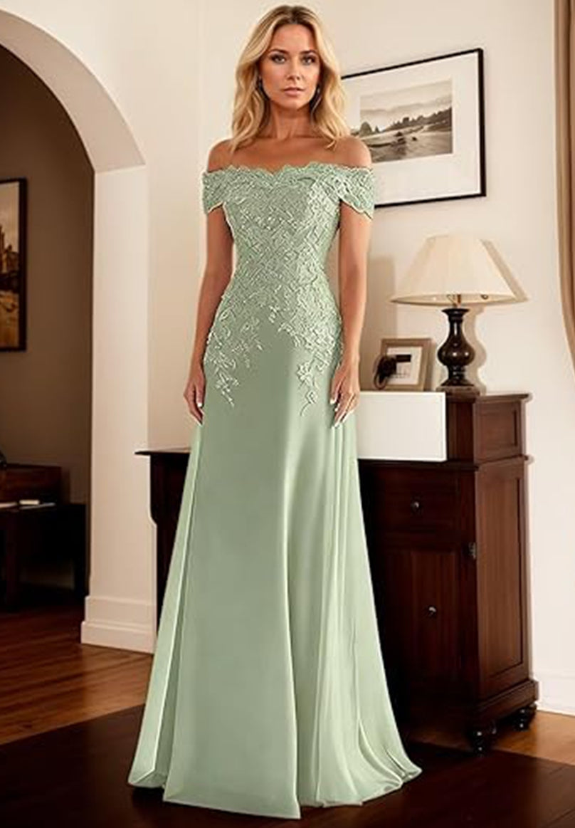 Sage Green Mother of the Bride Dresses 2026 for Women Sheath Off-the-Shoulder Sleeveless Floor-Length Formal Wedding Guest Gowns Sage Green Mother of the Bride Dresses 2026 for Women Sheath Off-the-Shoulder Sleeveless Floor-Length Formal Wedding Guest Gowns
