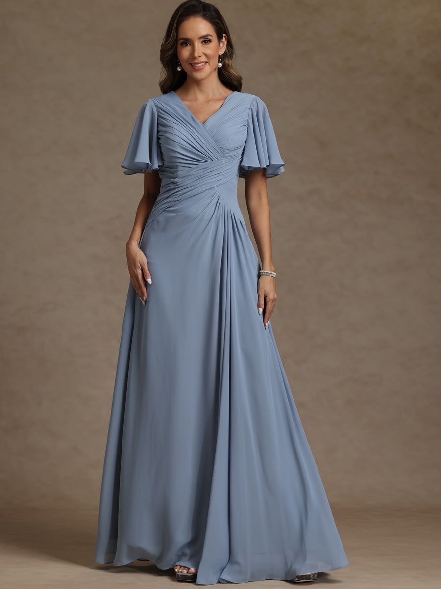 blue linen long dress Linen Wrap Dress Eliana Storm Blue XS / Storm Blue main image 1