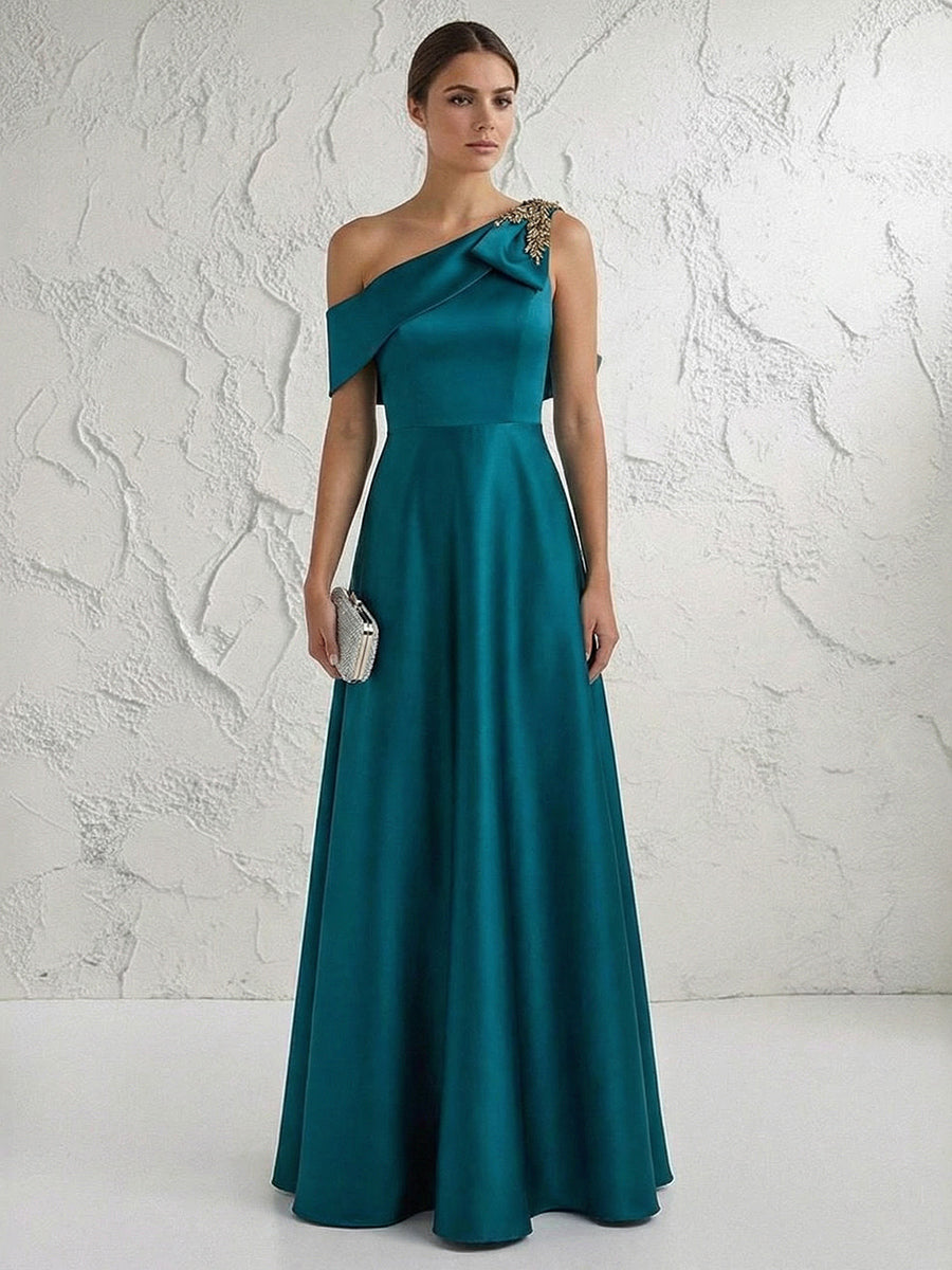 mother of the bride one shoulder dresses A Line One Shoulder Pleated Floor Length Mother of the Bride Dresses w – Shirees