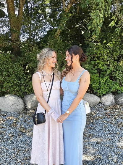 Y2K Spaghetti Strap Midi Prom Dresses with Floral Jacquard