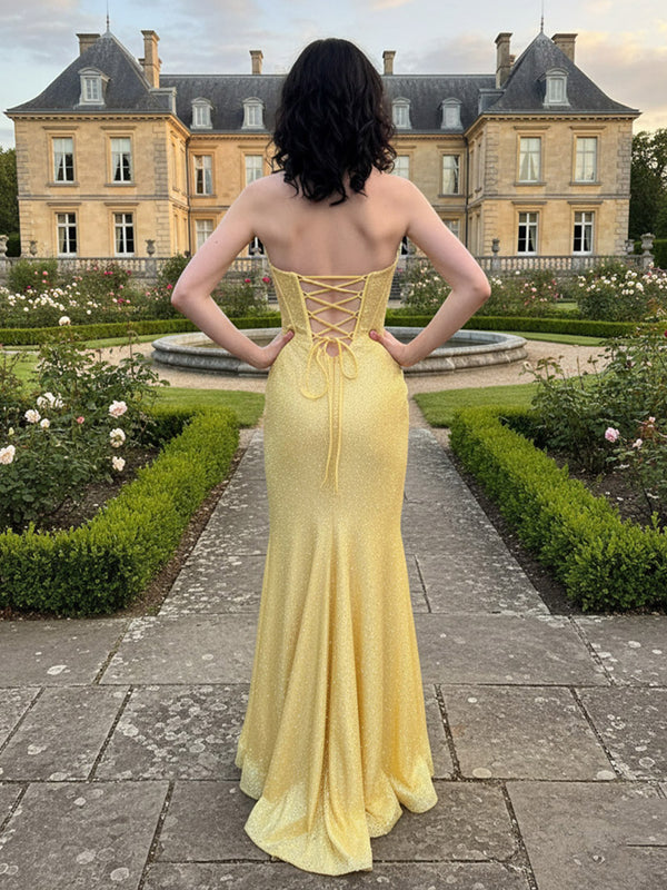 Sheath/Column Tube Floor-Length Formal Prom Dresses with Beads