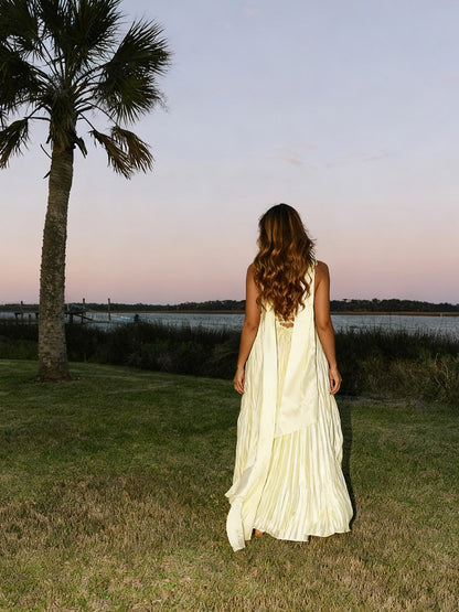 A-Line/Princess Strapless Floor-Length Prom Dresses with Scarf