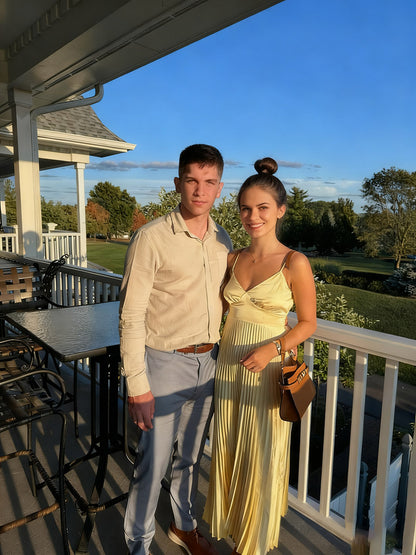 A-Line/Princess Spaghetti Strap Pleated Satin Floor-Length Prom Dresses