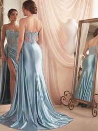 Glitter Spaghetti Strap Floor-Length Prom Dresses with Lace Appliques