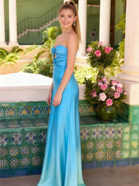 Cut Out Sheath/Column Sleeveless Floor-Length Prom Dresses Women Formal Gowns