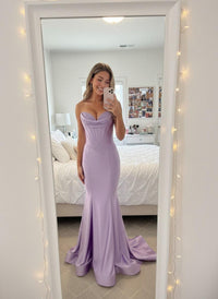 Mermaid Strapless Sweetheart Neck Floor Length Prom Dresses with Lace Appliques