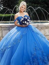 Ball Gown Off Shoulder Floor Length Quinceanera Dress for 15th Birthday