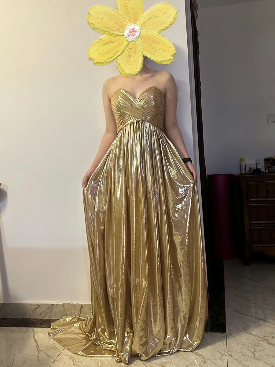 A-Line/Princess Strapless Ruched Taffeta Floor-Length Prom Dresses for Teens