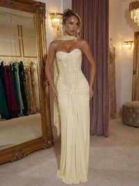 Sheath/Column Evening Gown Sweetheart Floor-Length Party Dresses with Scarf