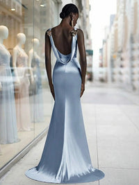 Classic Mermaid/Trumpet Scoop Neck Floor-Length Evening Dresses with Appliques