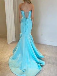 Sheath/Column Bodycon Satin Ruffle Floor-Length Prom Dresses
