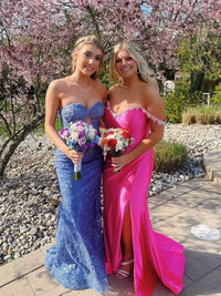 Lace Applique One Shoulder Long Prom Dresses Mermaid Evening Gowns
