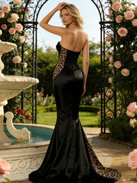 Sheath Sweetheart Mixed Long Leopard Print Prom Dresses