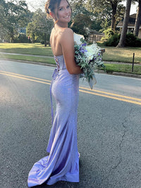 Strapless Cowl Neck Beading Mermaid Long Prom Dresses