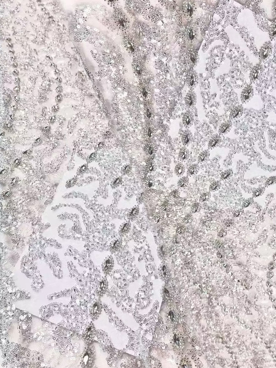 Mermaid Off-Shoulder V-Neck Evening Dresses with Lace Applique & Feather Ball Gown