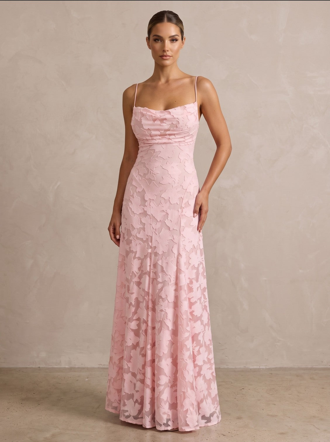 Lace A-Line/Princess Spaghetti Straps Floor-Length Formal Prom Dresses for Women