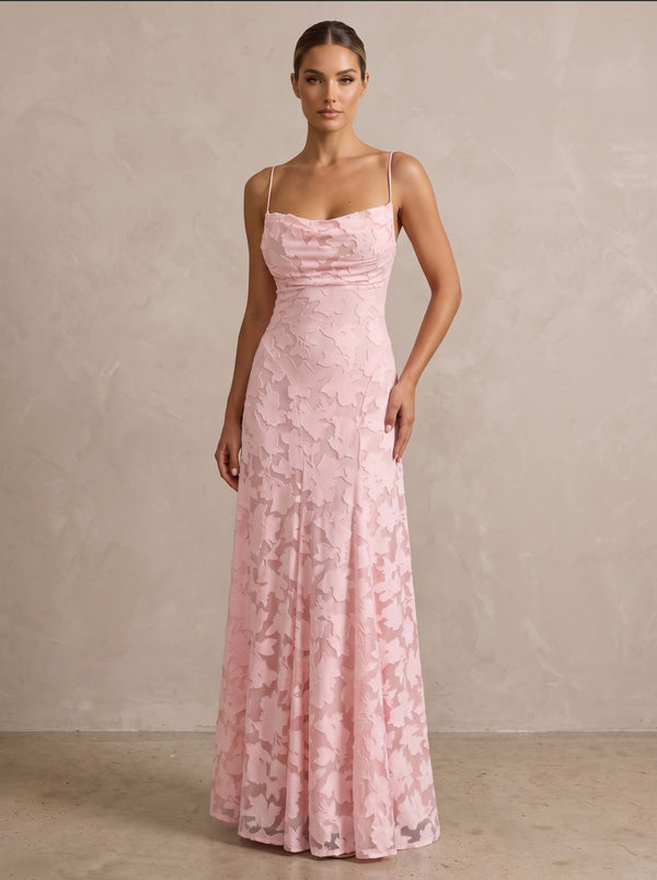 Lace A-Line/Princess Spaghetti Straps Floor-Length Formal Prom Dresses for Women
