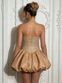 Sequin A-Line/Princess Strapless Short Homecoming Dresses with Cut-outs