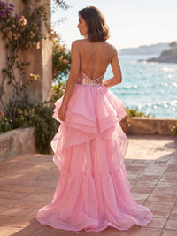Tulle A-Line/Princess Halter Short Homecoming Dresses with Tiered Layers & Ruffles