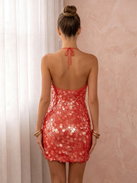 Sequin Bodycon Halter Mini Homecoming Dresses for Teens