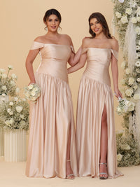 Sheath/Column Square Neck Sleeveless Floor-Length Bridesmaid Dresses