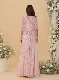 A-Line/Princess Ruched Floor-Length Convertible Bridesmaid Dresses with Floral Print