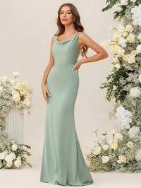 Mermaid/Trumpet Scoop Neck Sleeveless Floor-Length Bridesmaid Dresses