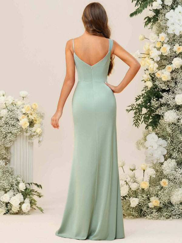 Mermaid/Trumpet Scoop Neck Sleeveless Floor-Length Bridesmaid Dresses