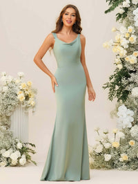 Mermaid/Trumpet Scoop Neck Sleeveless Floor-Length Bridesmaid Dresses