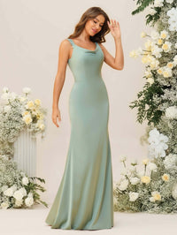Mermaid/Trumpet Scoop Neck Sleeveless Floor-Length Bridesmaid Dresses