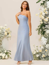 Mermaid/Trumpet One Shoulder Ruffle Drape Asymmetrical Floor-Length Bridesmaid Dresses