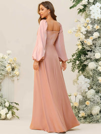 A-Line/Princess Sweetheart Long Sleeve Floor-Length Bridesmaid Dresses