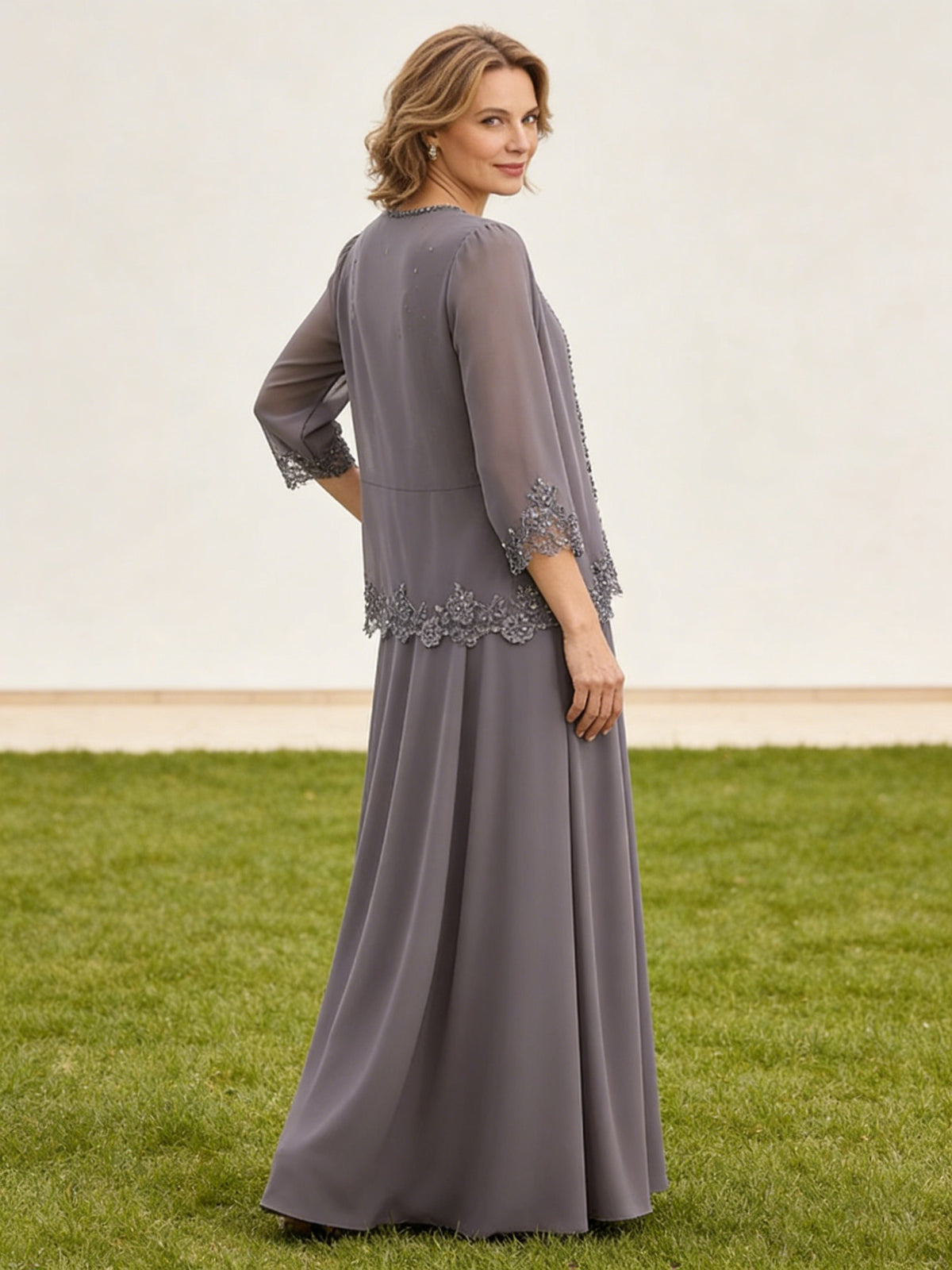 A-Line/Princess 2 Piece Floor-Length Formal Mother of the Bride Dresses with Jacket
