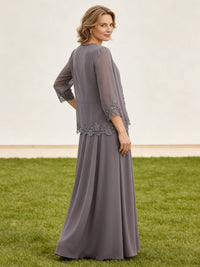 A-Line/Princess 2 Piece Floor-Length Formal Mother of the Bride Dresses with Jacket