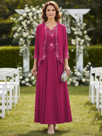 A-Line/Princess 2 Piece Floor-Length Formal Mother of the Bride Dresses with Jacket