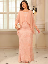 Sheath/Column Lace Appliques Two-Piece Floor-Length Mother of the Bride Dresses with Jacket