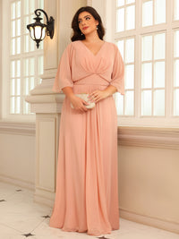 A-Line/Princess V-Neck Floor-Length Mother of the Bride Dresses with Pleats