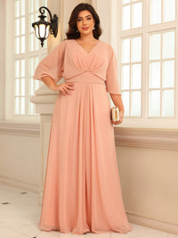 A-Line/Princess V-Neck Floor-Length Mother of the Bride Dresses with Pleats