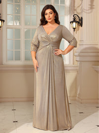 A-Line/Princess V-Neck Floor-Length Mother of the Bride Dresses with Pleats