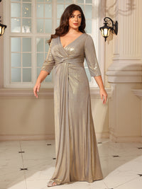 A-Line/Princess V-Neck Floor-Length Mother of the Bride Dresses with Pleats