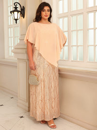 A-Line/Princess Scoop Neck Asymmetrical Ankle-Length Mother of the Bride Dresses with Sequins