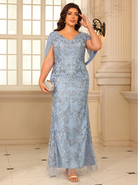 Sheath/Column V-Neck Ankle-Length Mother of the Bride Dresses with Lace Appliques