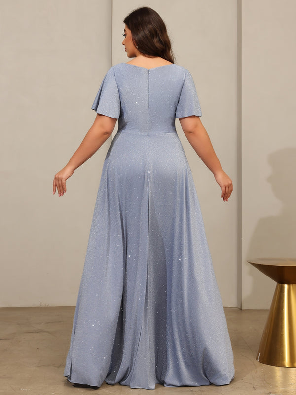 A-Line/Princess V-Neck Asymmetrical Mother of the Bride Dresses with Pleats