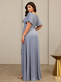 A-Line/Princess V-Neck Asymmetrical Mother of the Bride Dresses with Pleats
