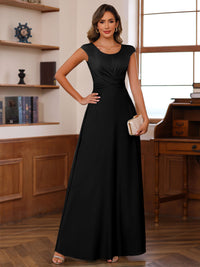 A-Line/Princess Scoop Neck Pleated Ankle-Length Mother of the Bride Dresses with Belt