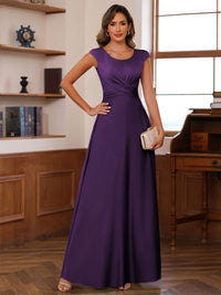 A-Line/Princess Scoop Neck Pleated Ankle-Length Mother of the Bride Dresses with Belt